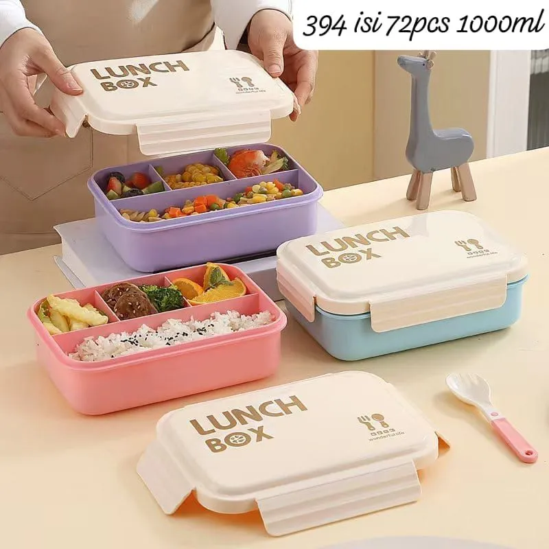 Lunch Box Kotak Bekal Makanan 394 1000ml 4 Sekat kategori Lunch Box